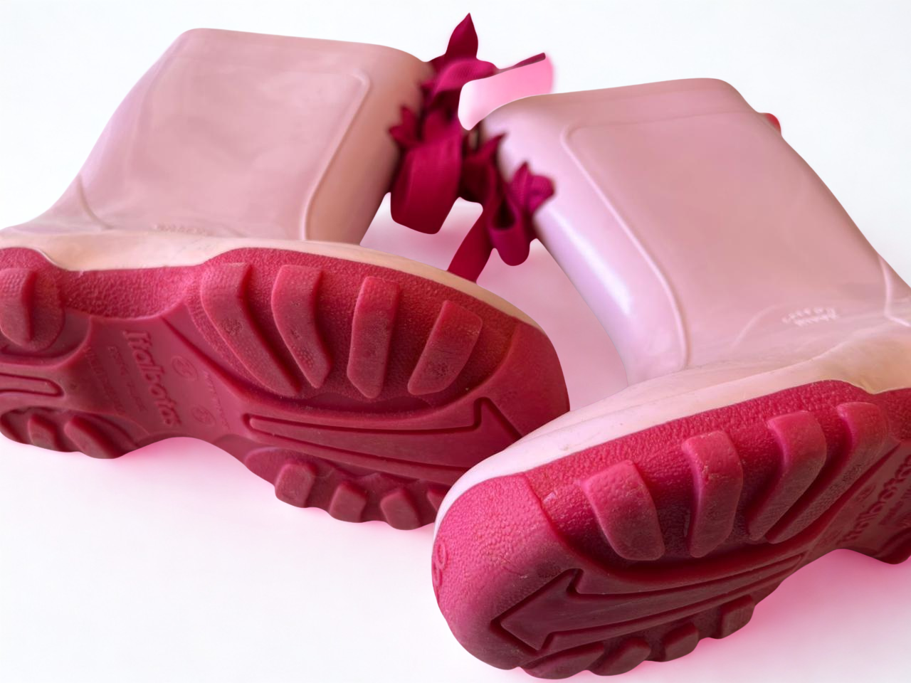 Bota Galocha rosa Infantil Impermeável com Amarra e Laço-Italbotas-Tamanho 25