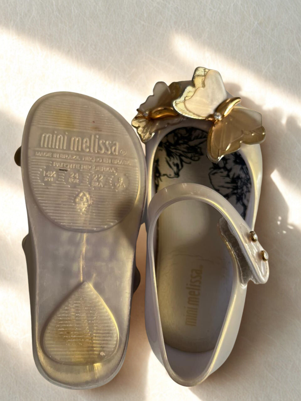 Sapatilha Infantil Mini Melissa Ultragirl Fly Baby Menina - Ouro- Tam 22