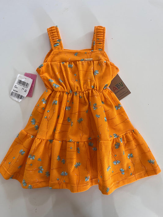 Vestido laranja com flores Dila-TAM 1