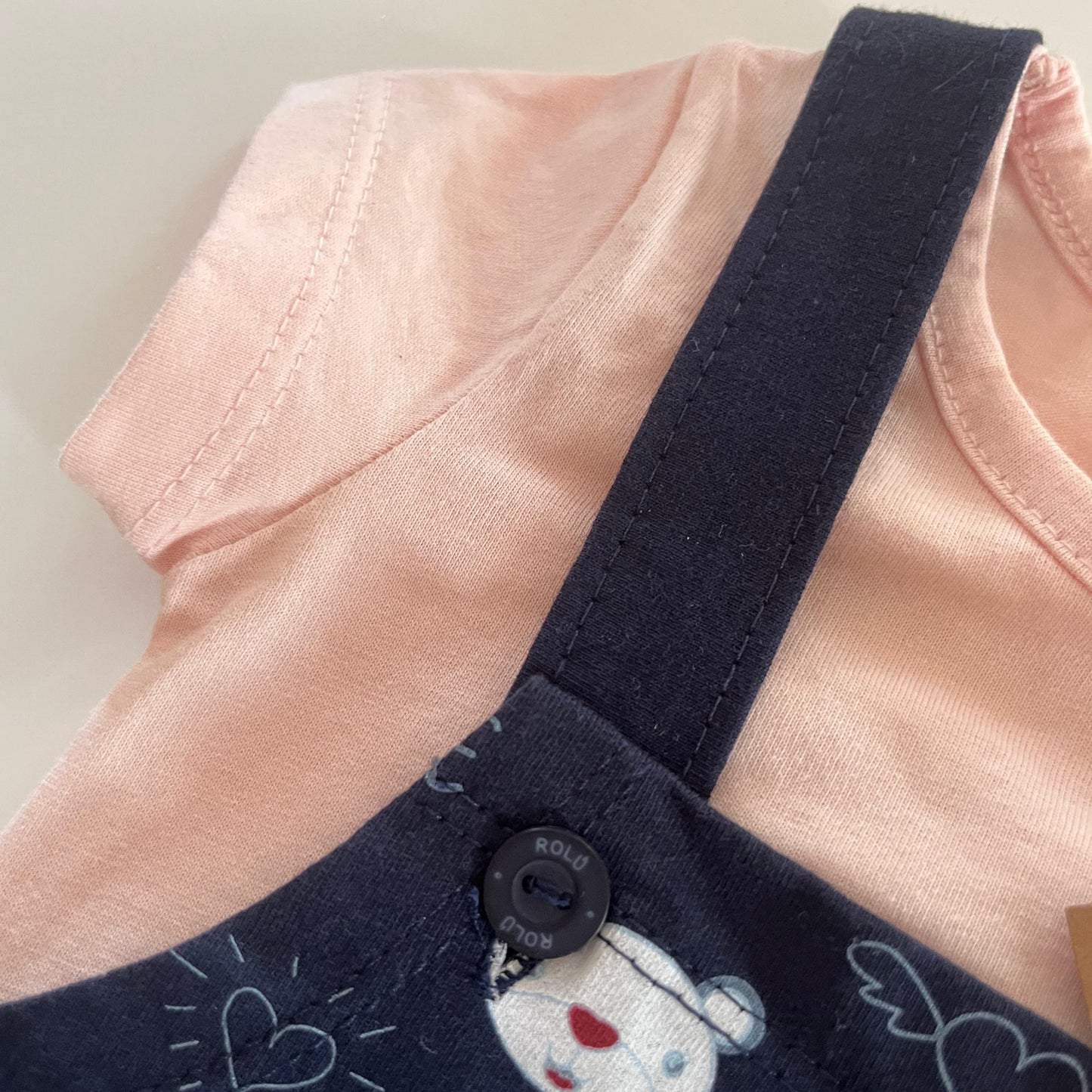 Conjunto Jardineira Infantil  Verão Ursinhos love