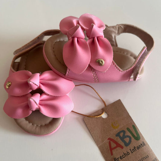 Sandálias Pampili Mini Rosa com Laço duplo Tam 15