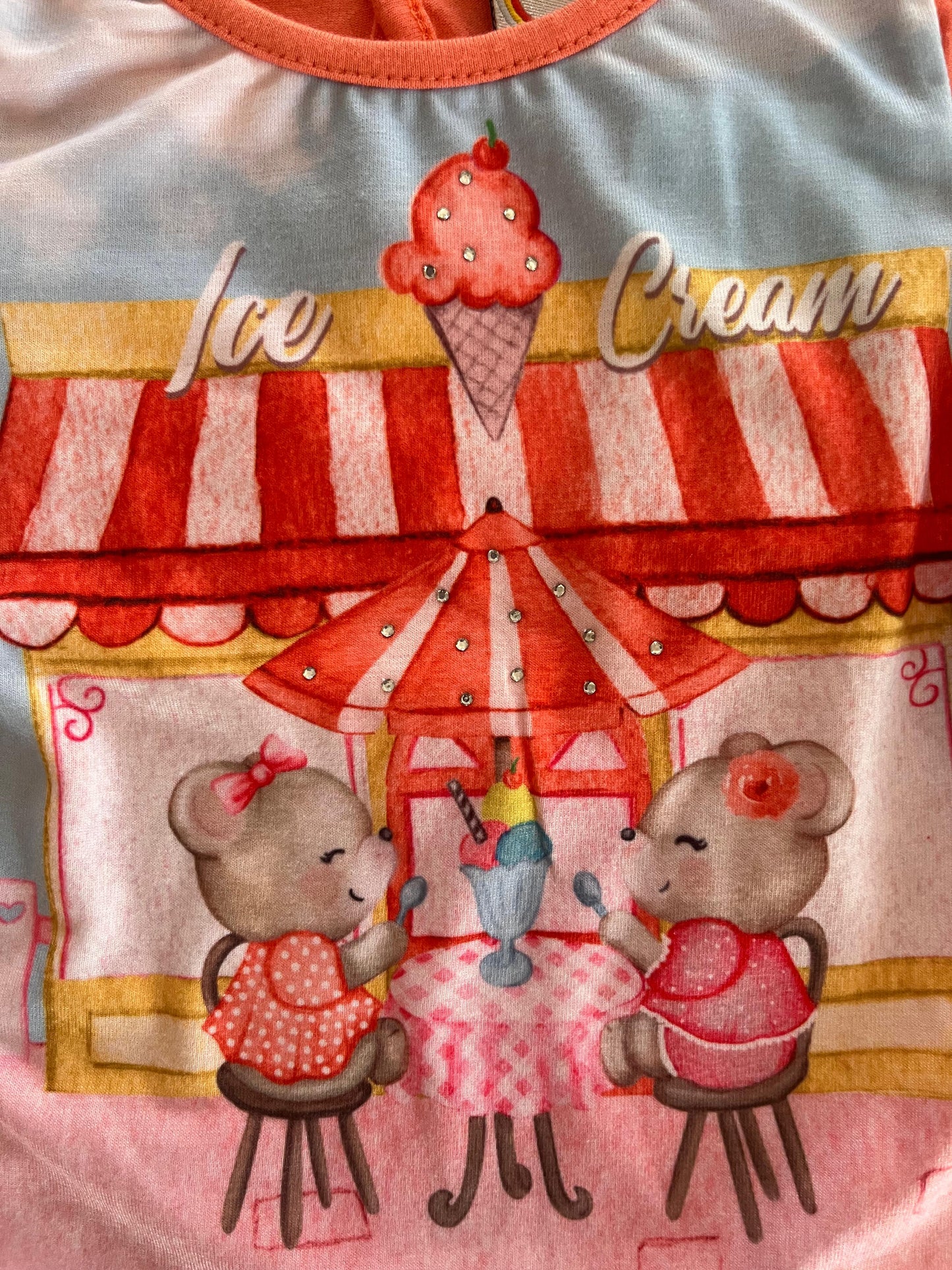 Baby look Infantil Boca Grande com manga balonê coleção  Summer Tam M