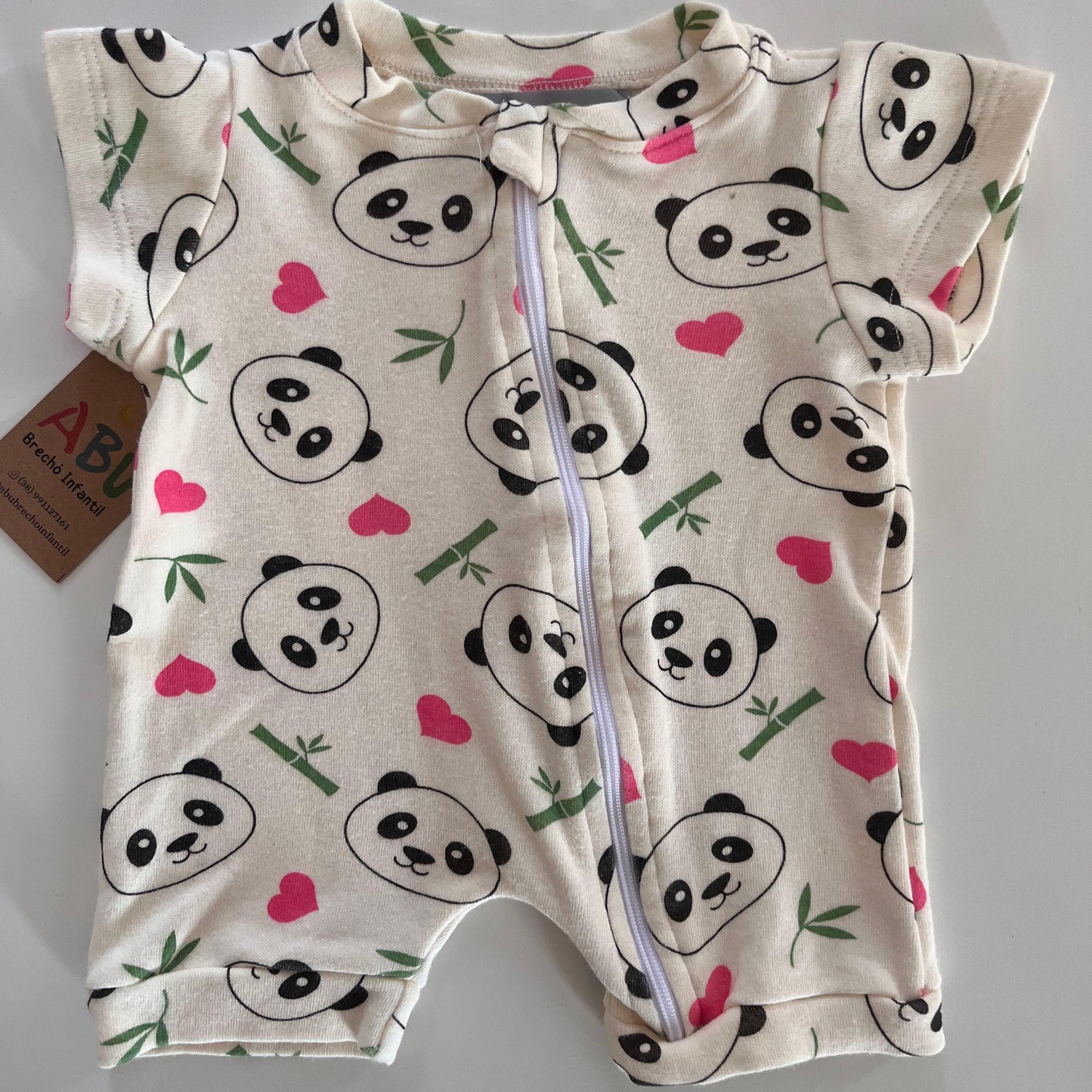 Macacão curto verão panda RN