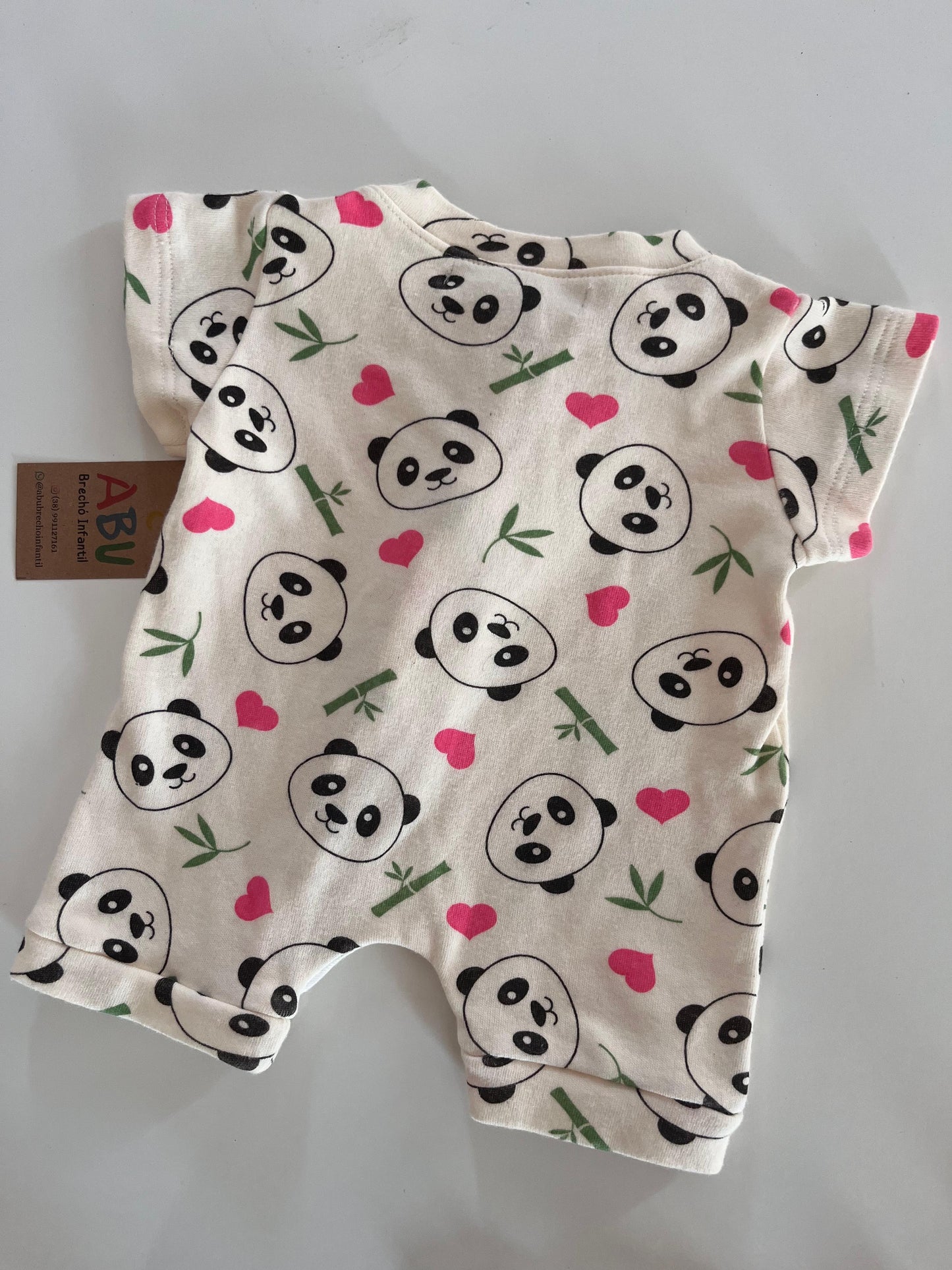 Macacão curto verão panda RN