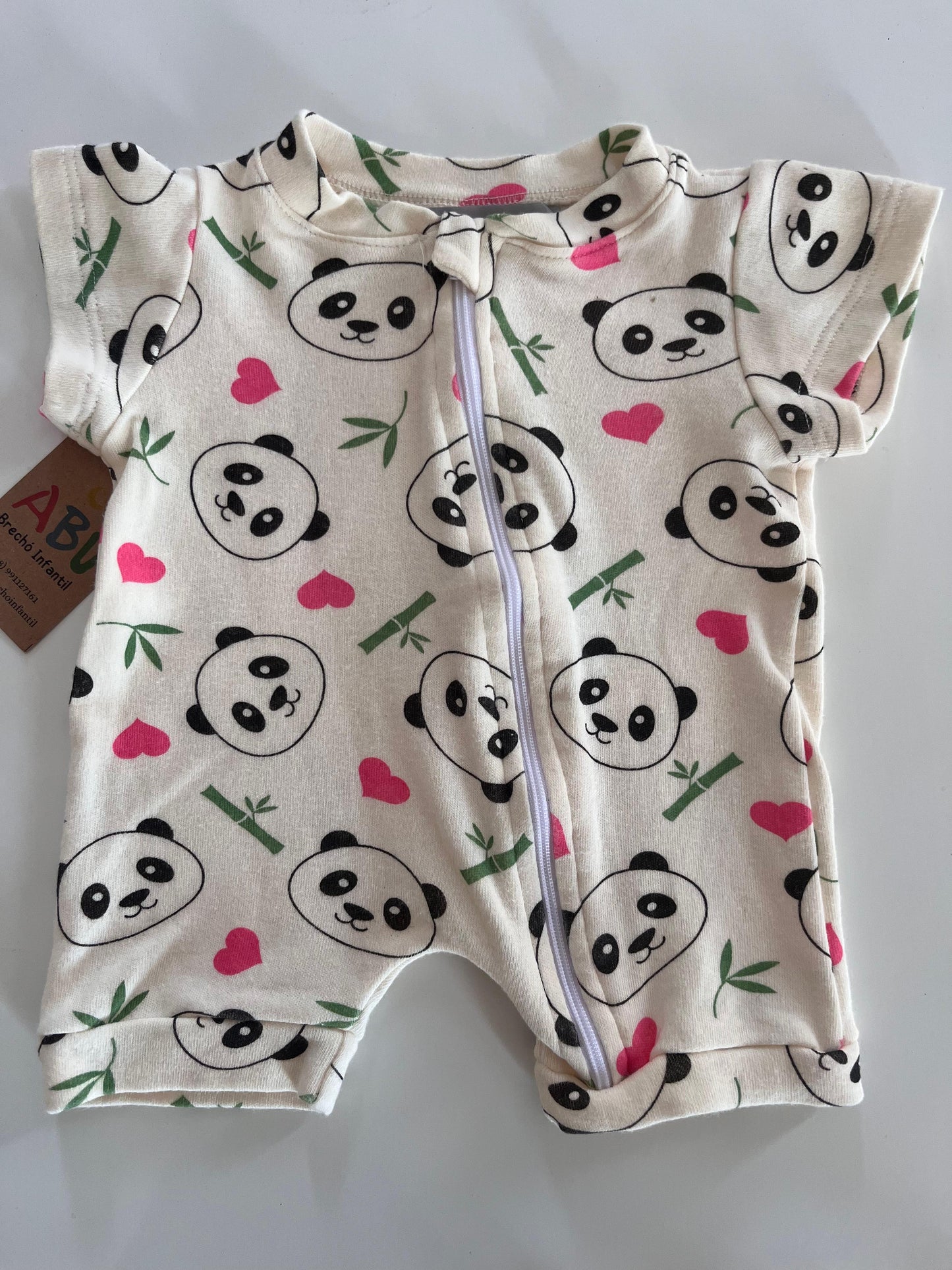 Macacão curto verão panda RN