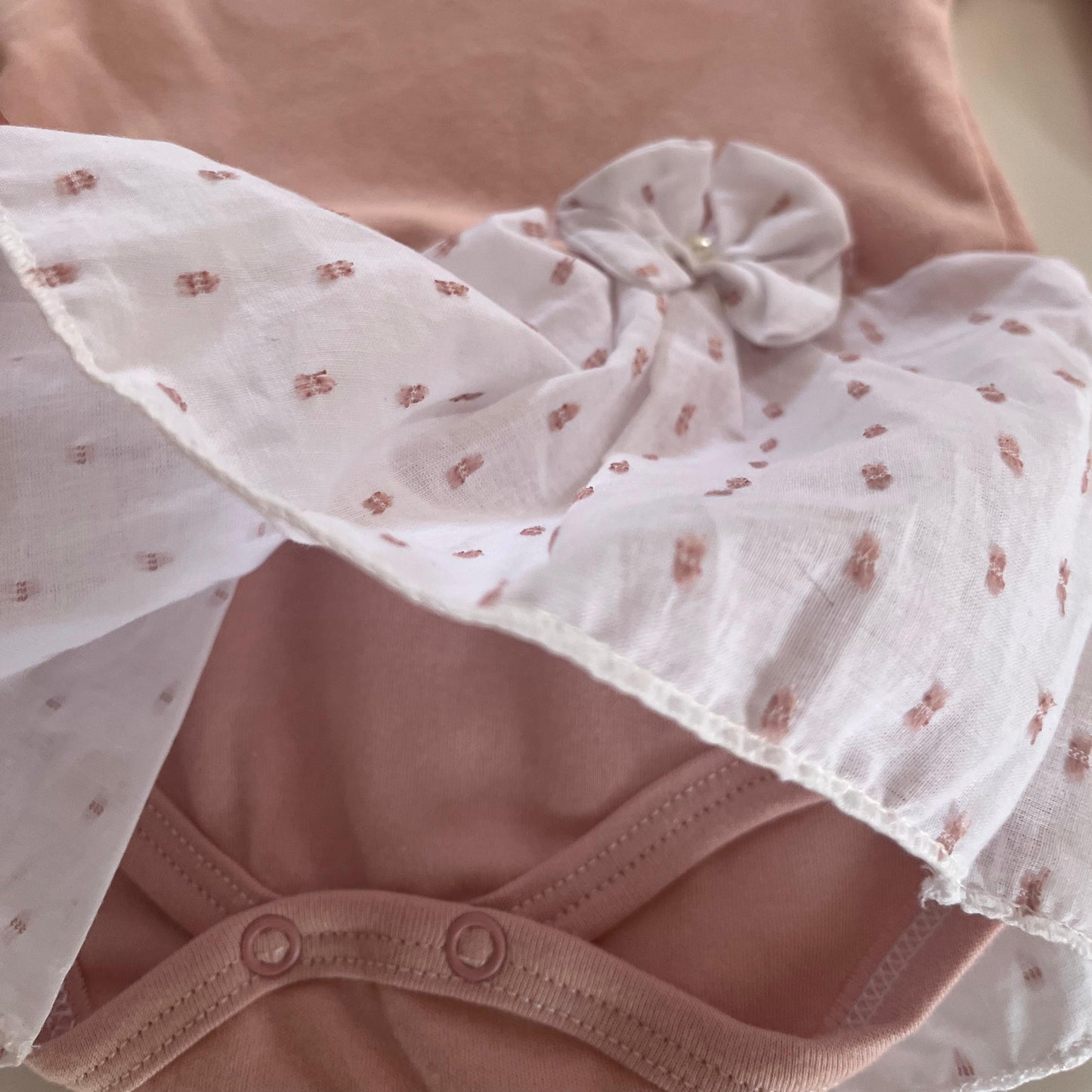 Vestido body infantil laços Tam P de  0 a 3 meses  100% Algodão