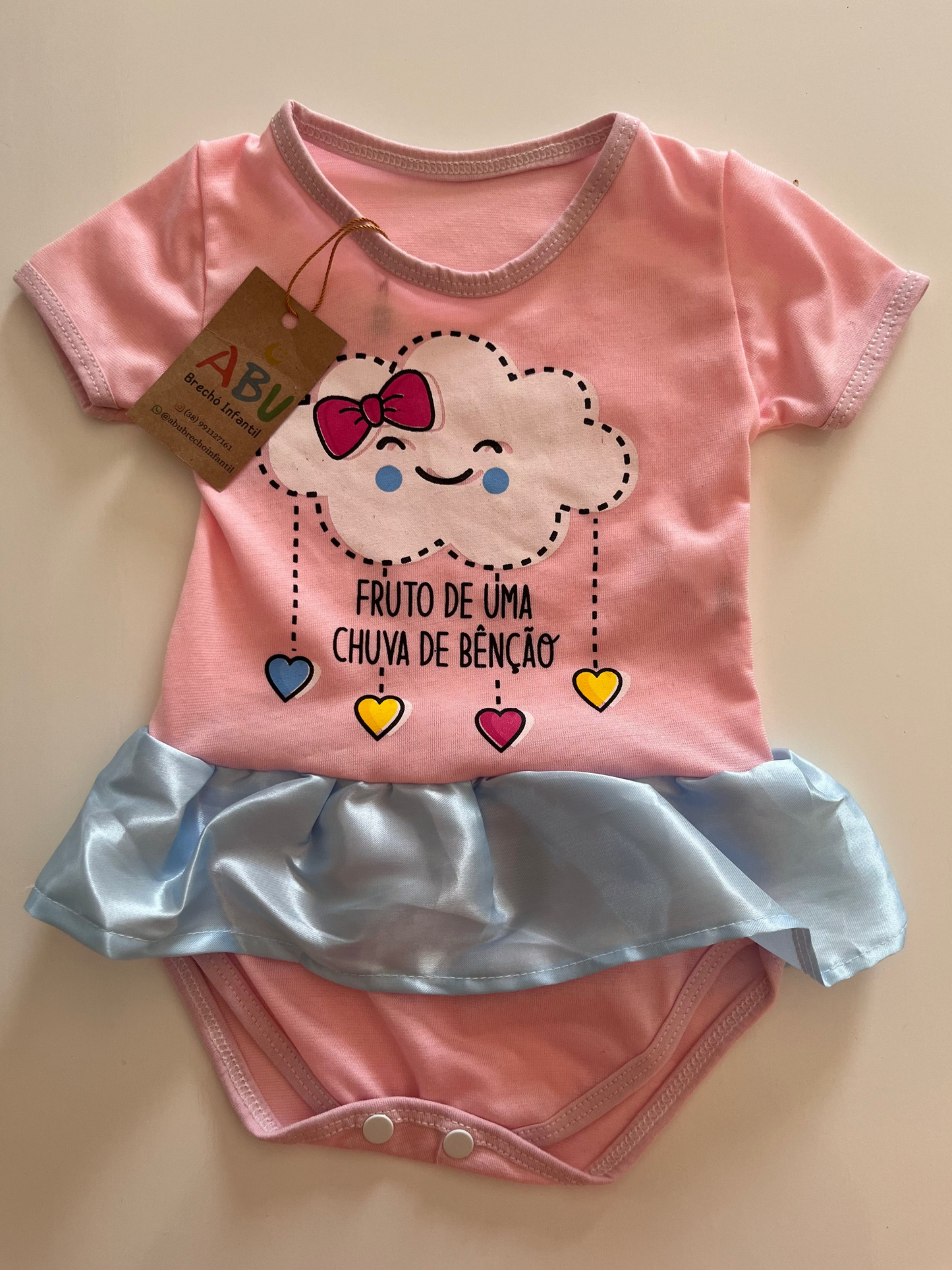 Body de Bebê Temático Chuva de Benção Mesversário