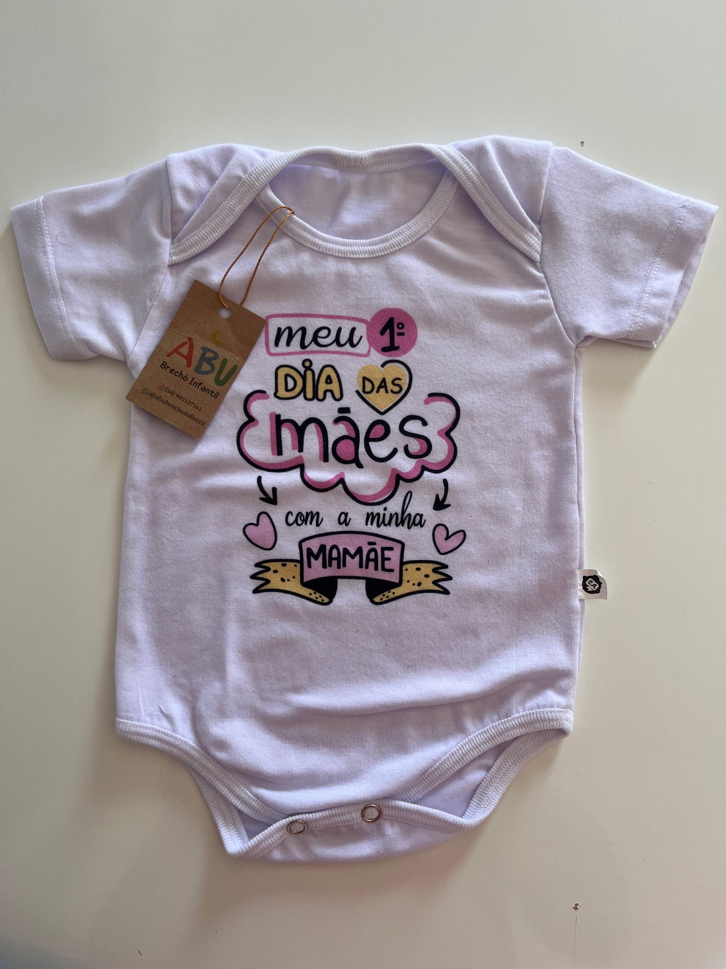 Body Roupa de Bebê Frases Manga curta Meu Primeiro Dia Das Mães Com a Minha Mamãe