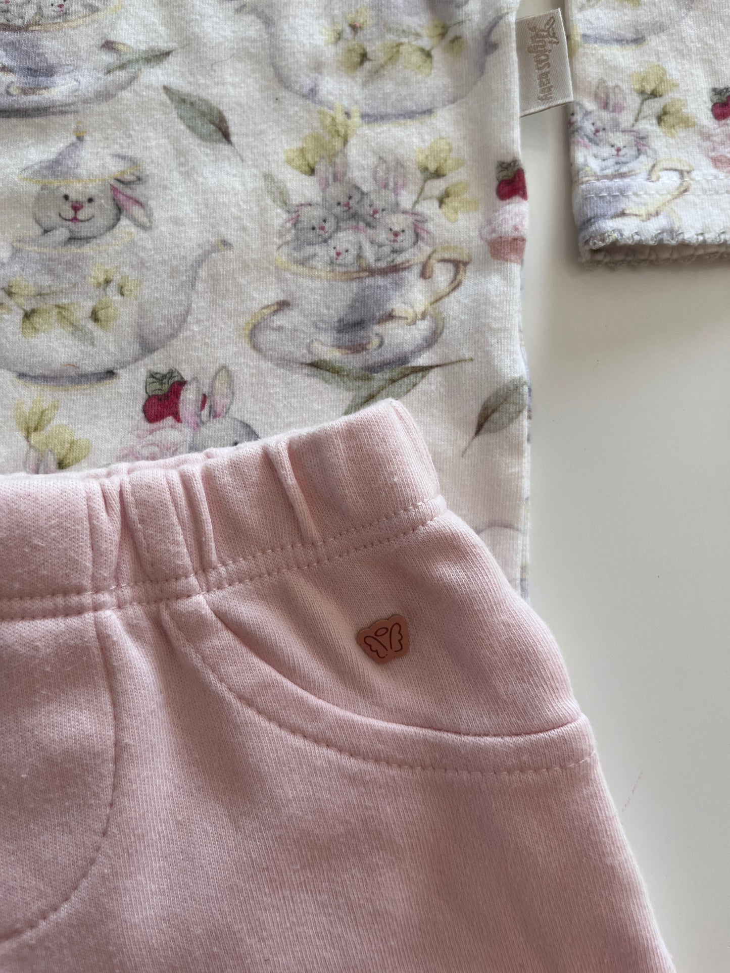 Kit 1 Body Manga Longa Anjos baby + 1 Calça em Algodão anjos baby