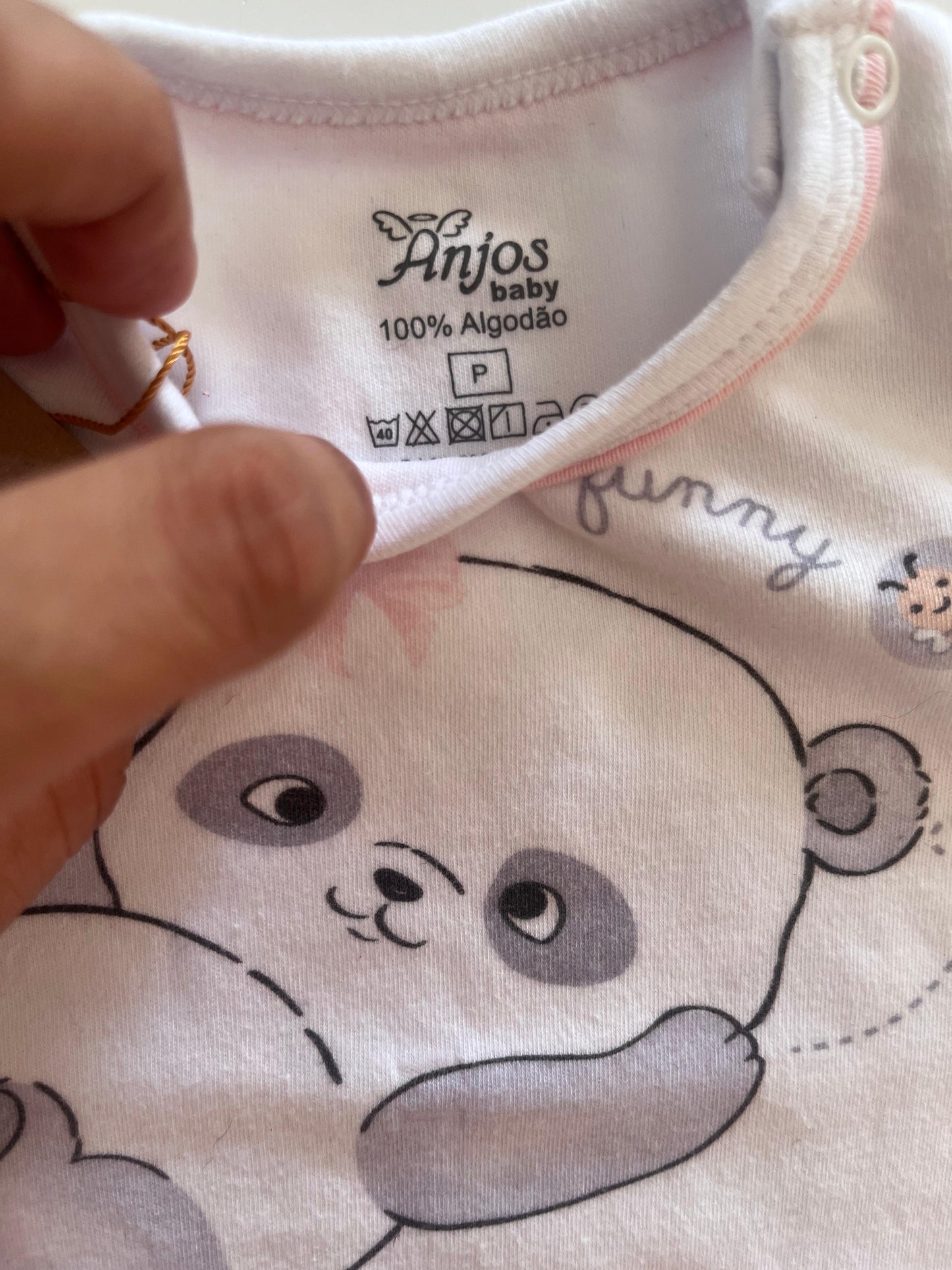 Conjunto Blusa Panda  + Short  Menina -  100% Algodão Anjos Baby