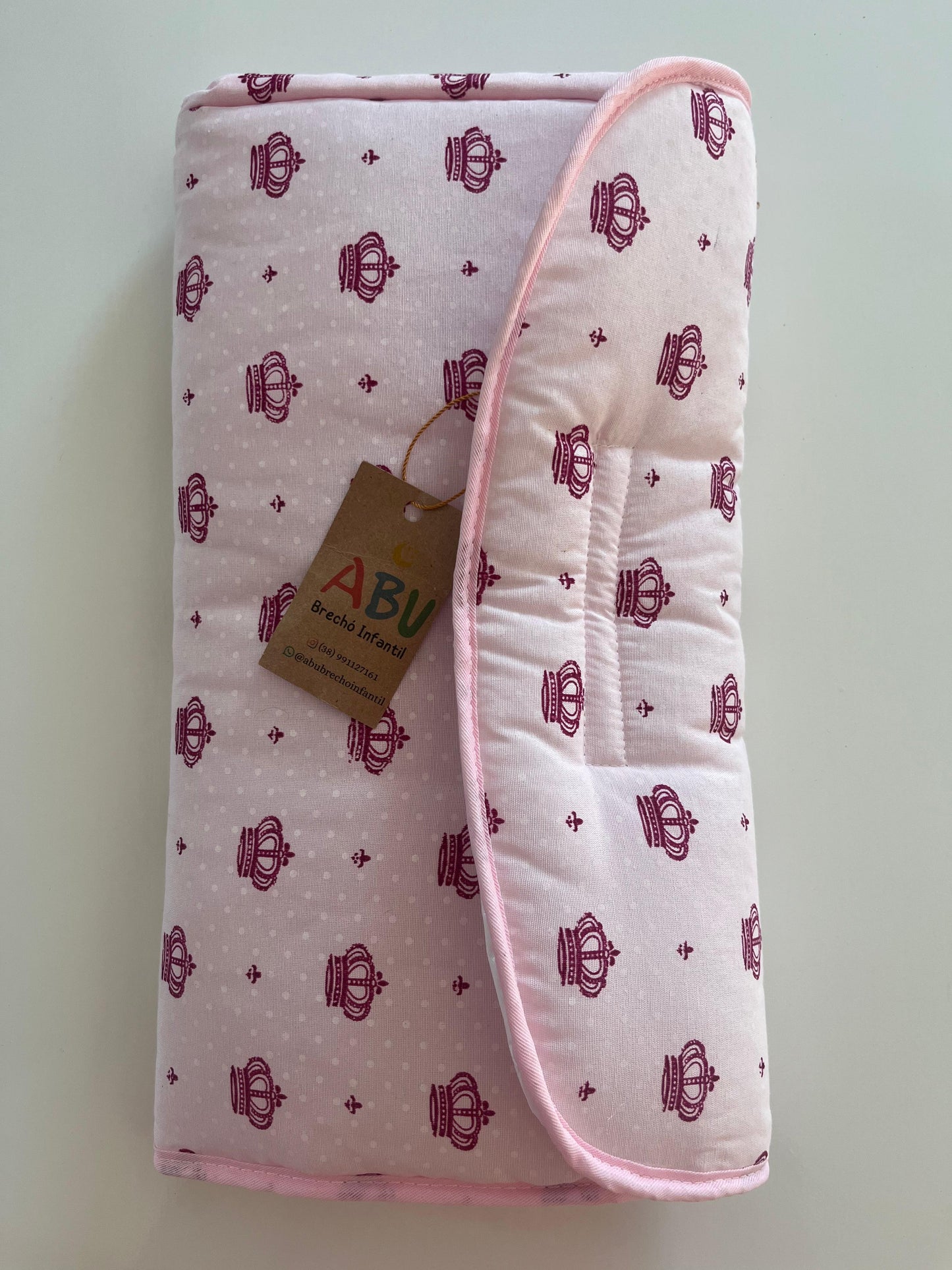 Trocador Portátil Fraldas Impermeável Para Bebê Coroa Rosa