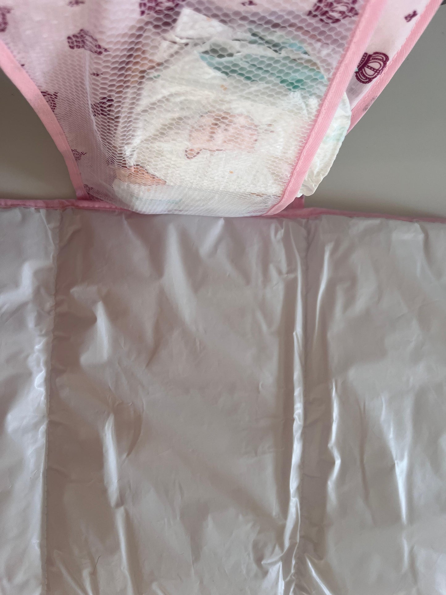 Trocador Portátil Fraldas Impermeável Para Bebê Coroa Rosa