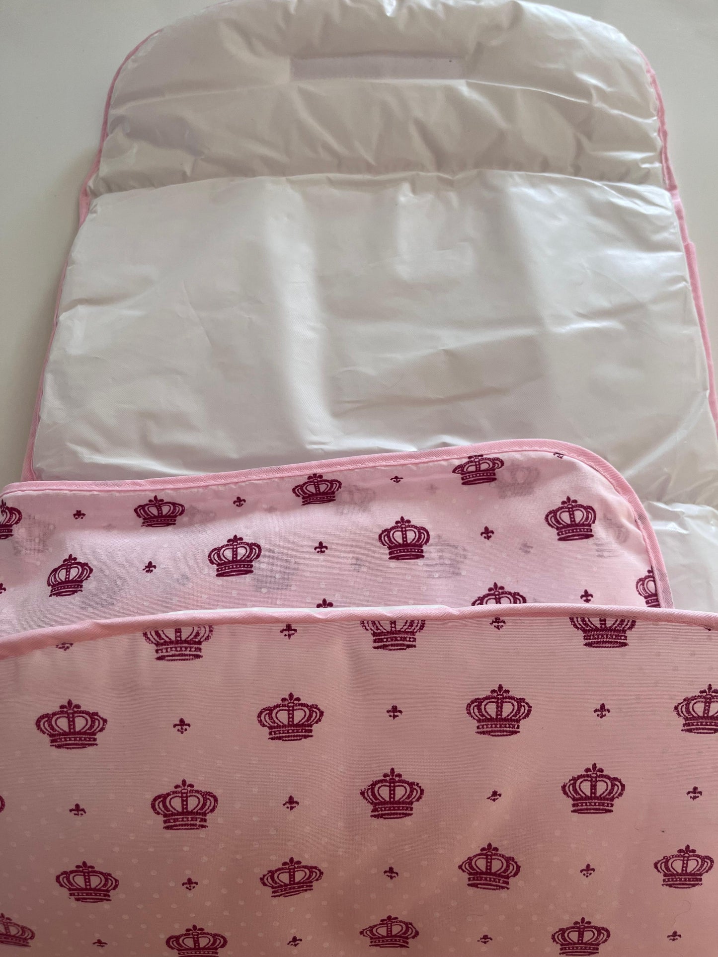 Trocador Portátil Fraldas Impermeável Para Bebê Coroa Rosa