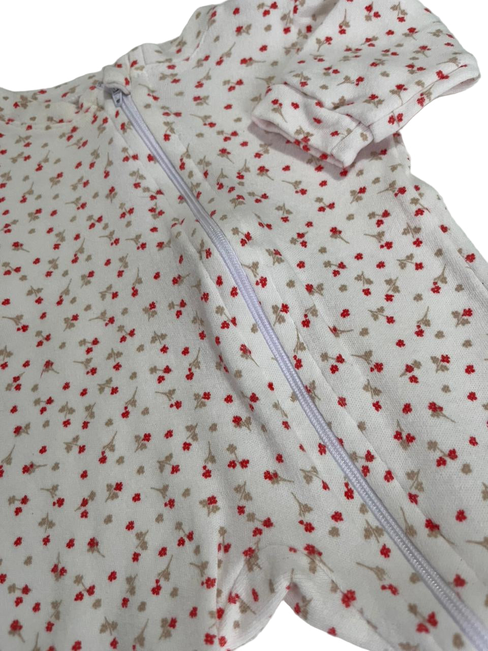 Macacão Para Menina Estampado Floral Florzinha Moderno Com Zíper Delicado -P