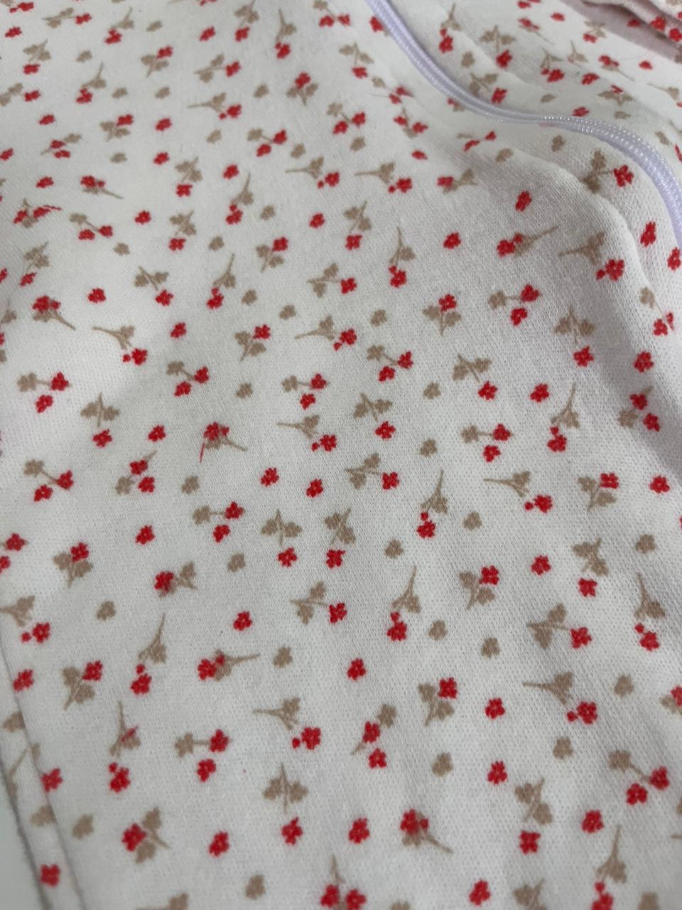 Macacão Para Menina Estampado Floral Florzinha Moderno Com Zíper Delicado -P