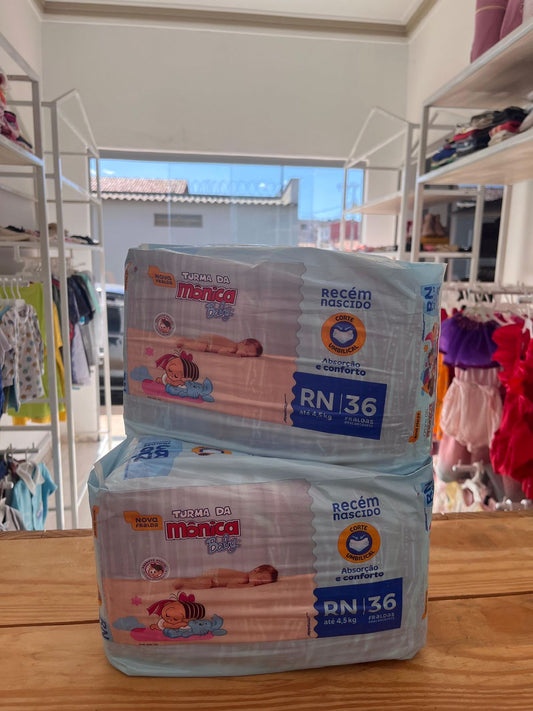 Fralda Turma da Mônica Baby Tam. RN até 4,5kg