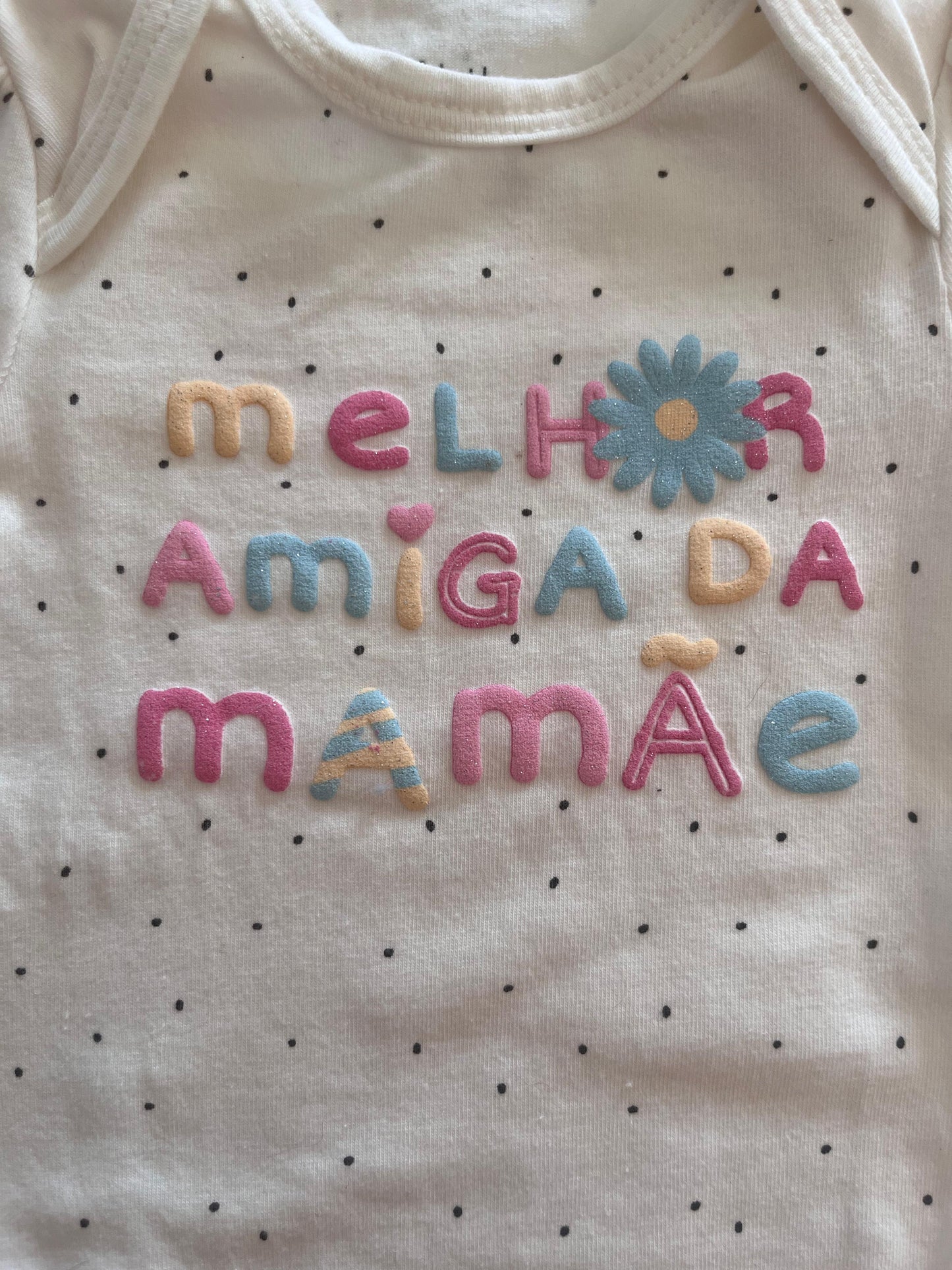 Kit com 2 bodys Teddy boom melhor amiga da mamãe 100% algodão