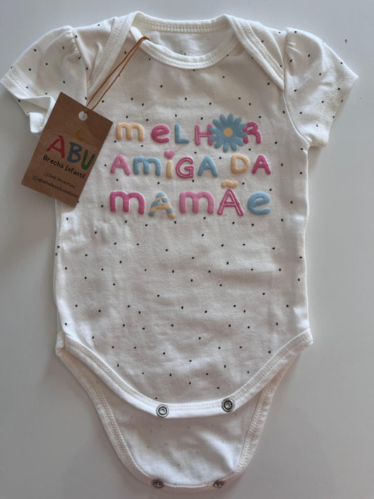 Kit com 2 bodys Teddy boom melhor amiga da mamãe 100% algodão