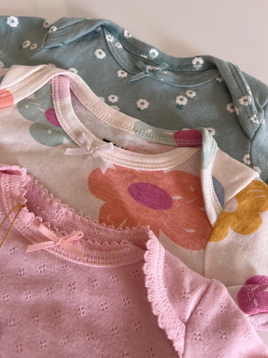 Kit com 3 bodys  Teddy boom coleção flores