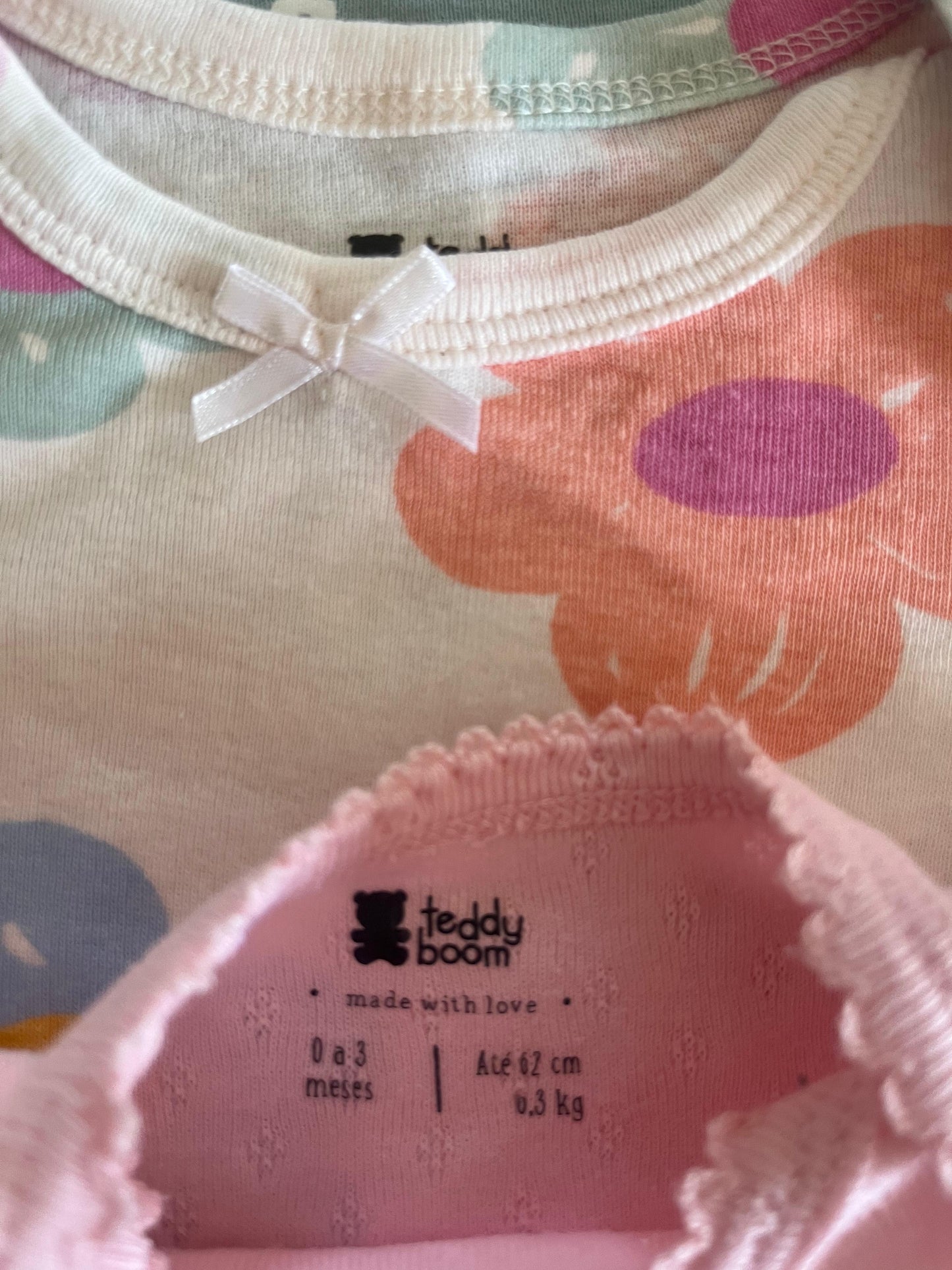 Kit com 3 bodys  Teddy boom coleção flores
