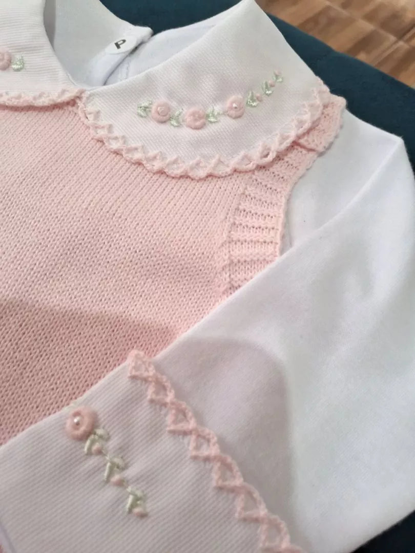 Conjunto jardineira e body rococó menina